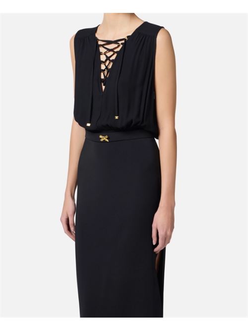 GEORGETTE LACED DRESS ELISABETTA FRANCHI | ABR3851E2110 nero